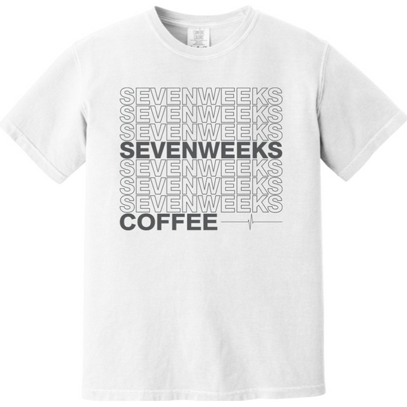 Stacked Seven Weeks White Tee